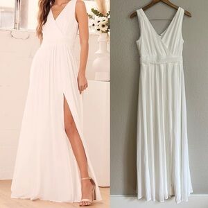 NWOT Thoughts of Hue White Surplice Maxi Dress